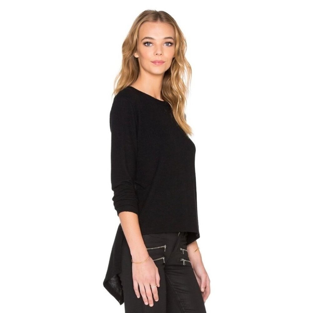LNA Womens Sweater Open Split Back Slit Black Whimsigoth Athleisure loungewear - Picture 12 of 16